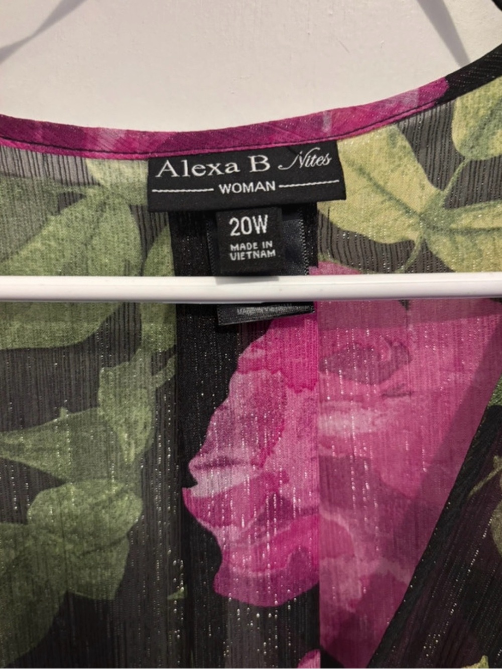 Floral Wrap Maxi Dress - Pink on Black - Picture 3 of 3
